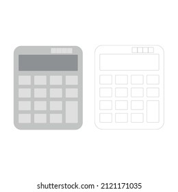 Vector image of a drawn calculator on a white background