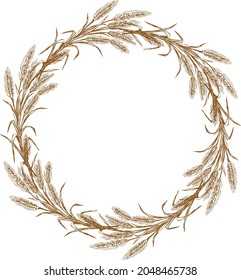 Imagen vectorial de la corona extraída de las orejas de trigo maduro