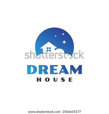 vector image of the dream house logo above the sea of ​​clouds