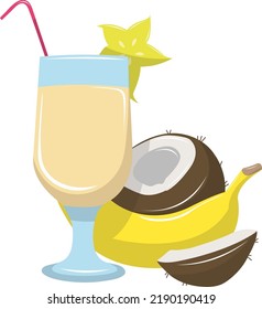 Vector image drink with coconut flavor.