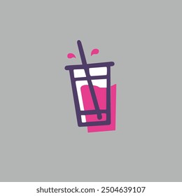 vector image of a drink in a cup