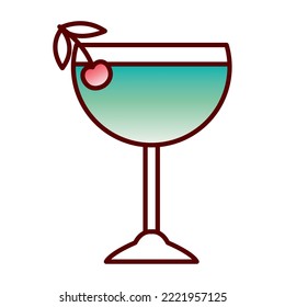 vector image drink icon with cherries with white background