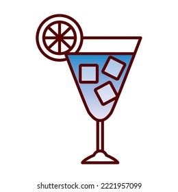 ícono de bebida de imagen vectorial con hielo y limón con fondo blanco