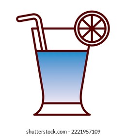 vector image drink icon with a lemon leaf with white background