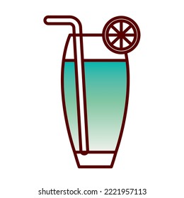 vector image drink icon with a lemon leaf with white background