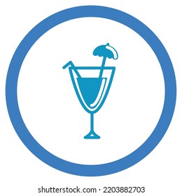 vector image. drink icons with white background and blue rounded border.