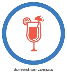 vector image. drink icons with white background and blue rounded border.