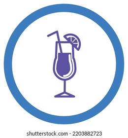 vector image. drink icons with white background and blue rounded border.