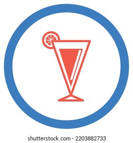 vector image. drink icons with white background and blue rounded border.