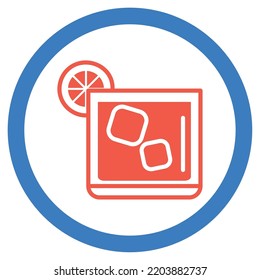 vector image. drink icons with white background and blue rounded border.