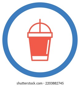 vector image. drink icons with white background and blue rounded border.