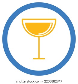 vector image. drink icons with white background and blue rounded border.