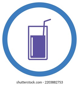 vector image. drink icons with white background and blue rounded border.