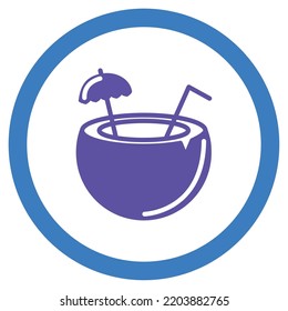 vector image. drink icons with white background and blue rounded border.