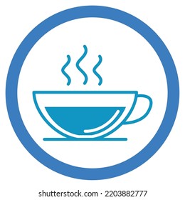 vector image. drink icons with white background and blue rounded border.