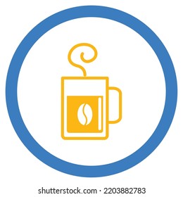 vector image. drink icons with white background and blue rounded border.