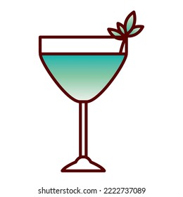 vector image of drinks icon with mint leaves with white background