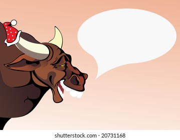 vector image of drunken bull. good use for Christmas cards and posters