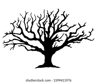 Vector image of dry tree silhouette