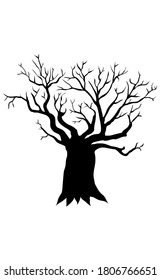 Vector image of dry tree silhouette on white background. EPS10.