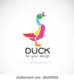 Vector image of a duck design on white background