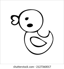 Vector image of a duck in doodle style