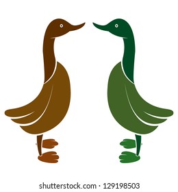 Vector image of a duck on white background