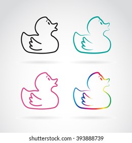 Vector image of duckling design on white  background