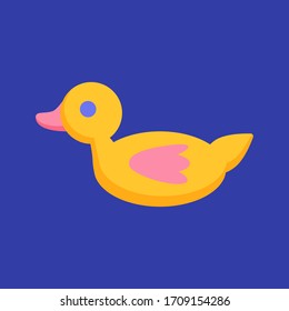 Vector image of a duckling on a blue background
