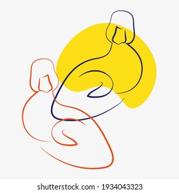 Vector image of a duckling in one line on a light background