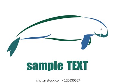 Vector image of an dugong