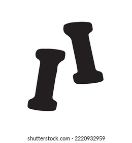 Vector image of a dumbbell, barbell, sports equipment. Icon for applications, web design, posters.