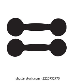 Vector image of a dumbbell, barbell, sports equipment. Icon for applications, web design, posters.