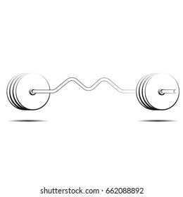 Vector image dumbbells, barbells for sports.