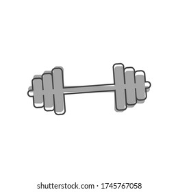 Vector image dumbbells cartoon style on white isolated background.