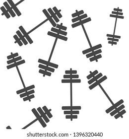  Vector image dumbbells. Vector illustration dumbbell for fitness seamless pattern on a white background. Layers grouped for easy editing illustration. For your design.