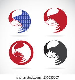 Vector image of an eagle design on white background