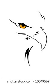 vector image of eagle head isolated on white