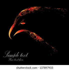 Vector image of eagle head on black background