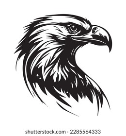 Vector image of a eagle head on a white background. Silhouette svg illustration.