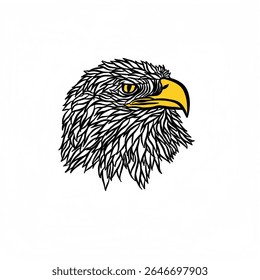 Vector image of an eagle head with sharp eyes.