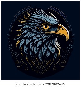 vector image eagle icon with black background