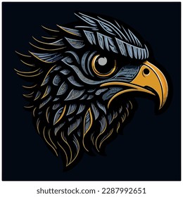 vector image eagle icon with black background