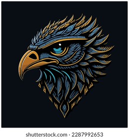 vector image eagle icon with black background