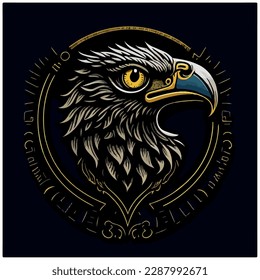 vector image eagle icon with black background