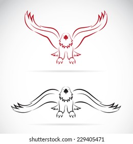 Vector image of an eagle on white background