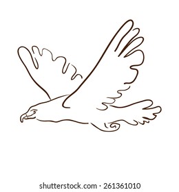 Vector image of an eagle on white background