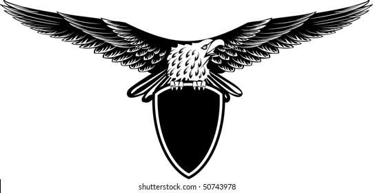 Vector image eagle with straightened wings