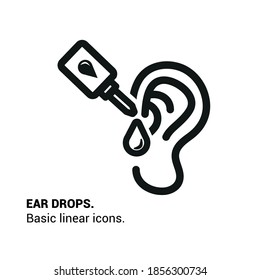 Vector image. Ear drops icon. Health care image.
