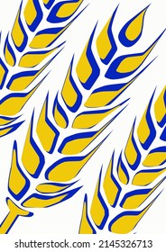 Vector image of ears of wheat in Ukrainian colors.